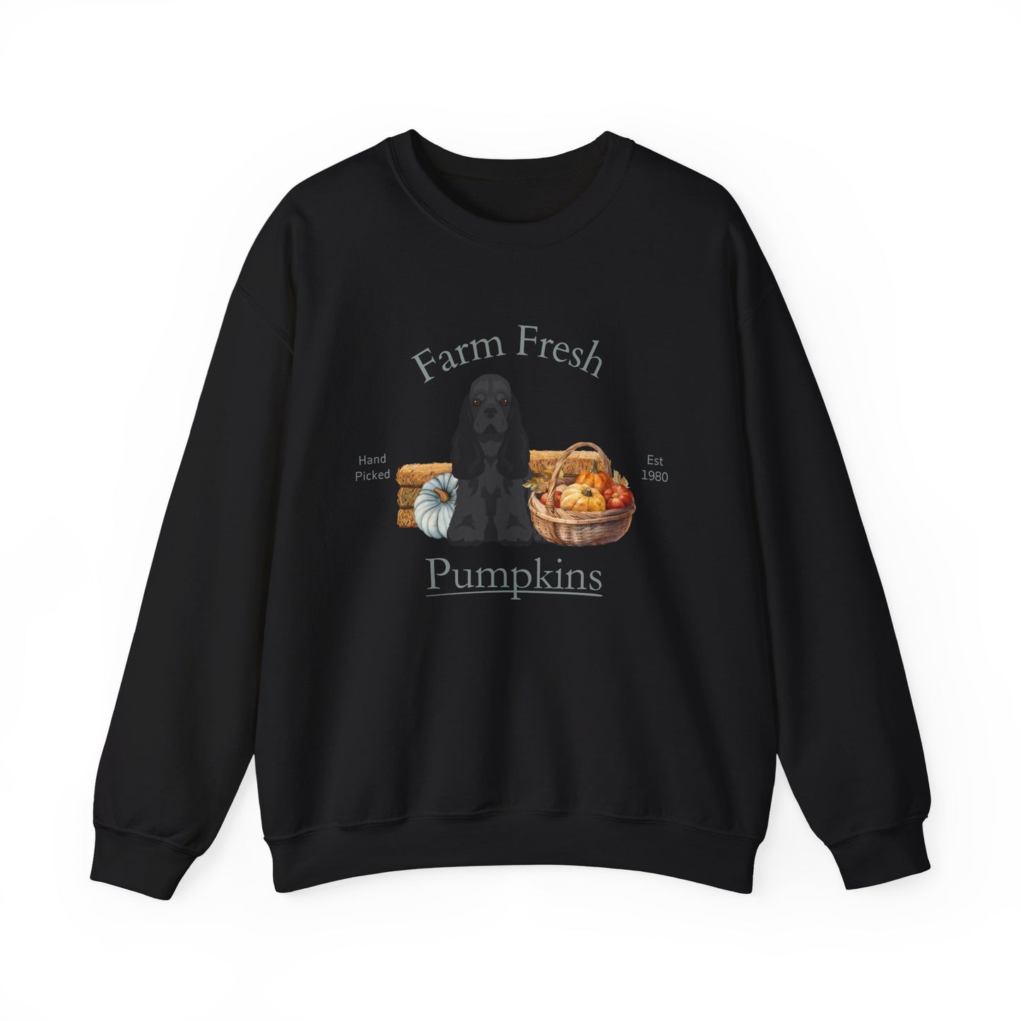 Cocker Spaniel Dog Fall Farm Fresh Unisex Heavy Blend Crewneck Sweatshirt