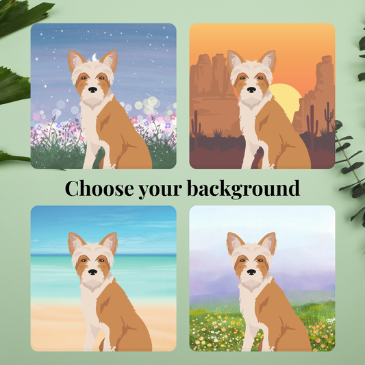 Portuguese Podengo Dog set of 2 4x4 Coasters