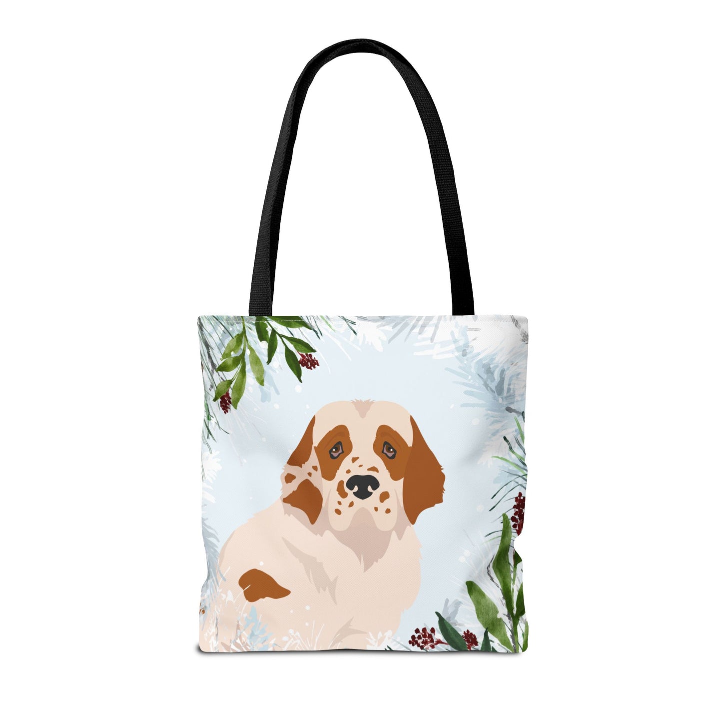 Clumber Spaniel Dog Christmas Holiday Tote Bag 16x16