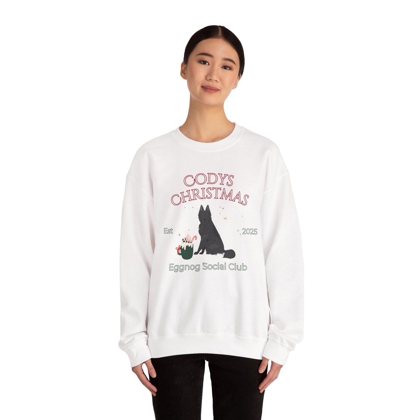 Belgian Sheepdog Dog Christmas Social Club Unisex Heavy Blend Crewneck Sweatshirt Custom Name