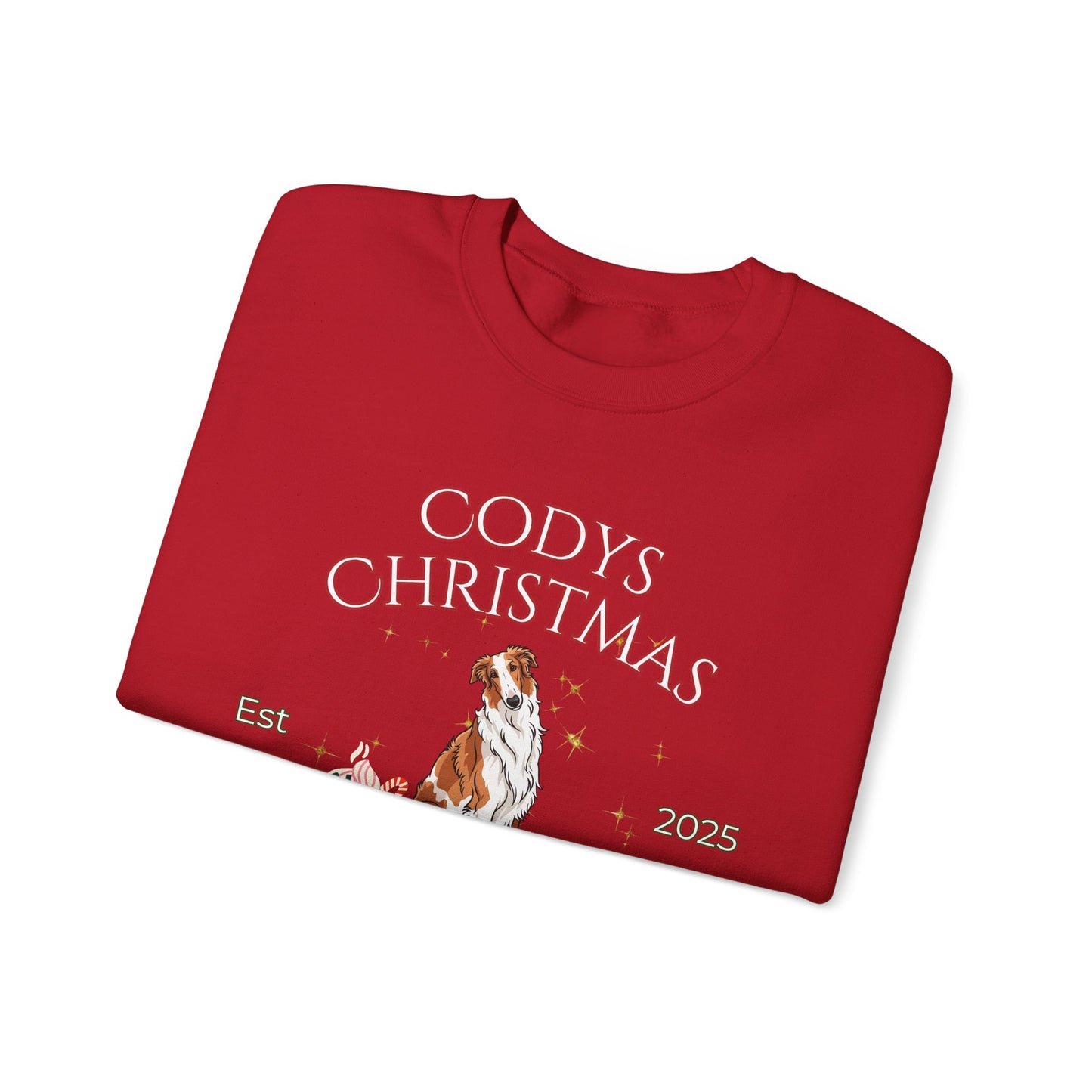 Borzoi Dog Christmas Social Club Unisex Heavy Blend Crewneck Sweatshirt Custom Name
