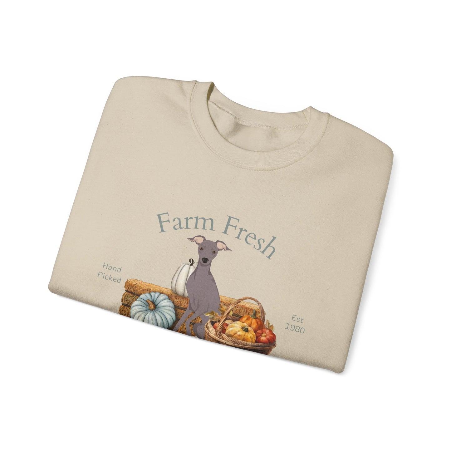 Italian Greyhound Dog Fall Farm Fresh Unisex Heavy Blend Crewneck Sweatshirt