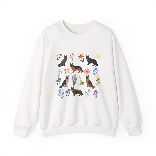 German Shepherd Dog Unisex Spring Cottage Core Crewneck Sweatshirt