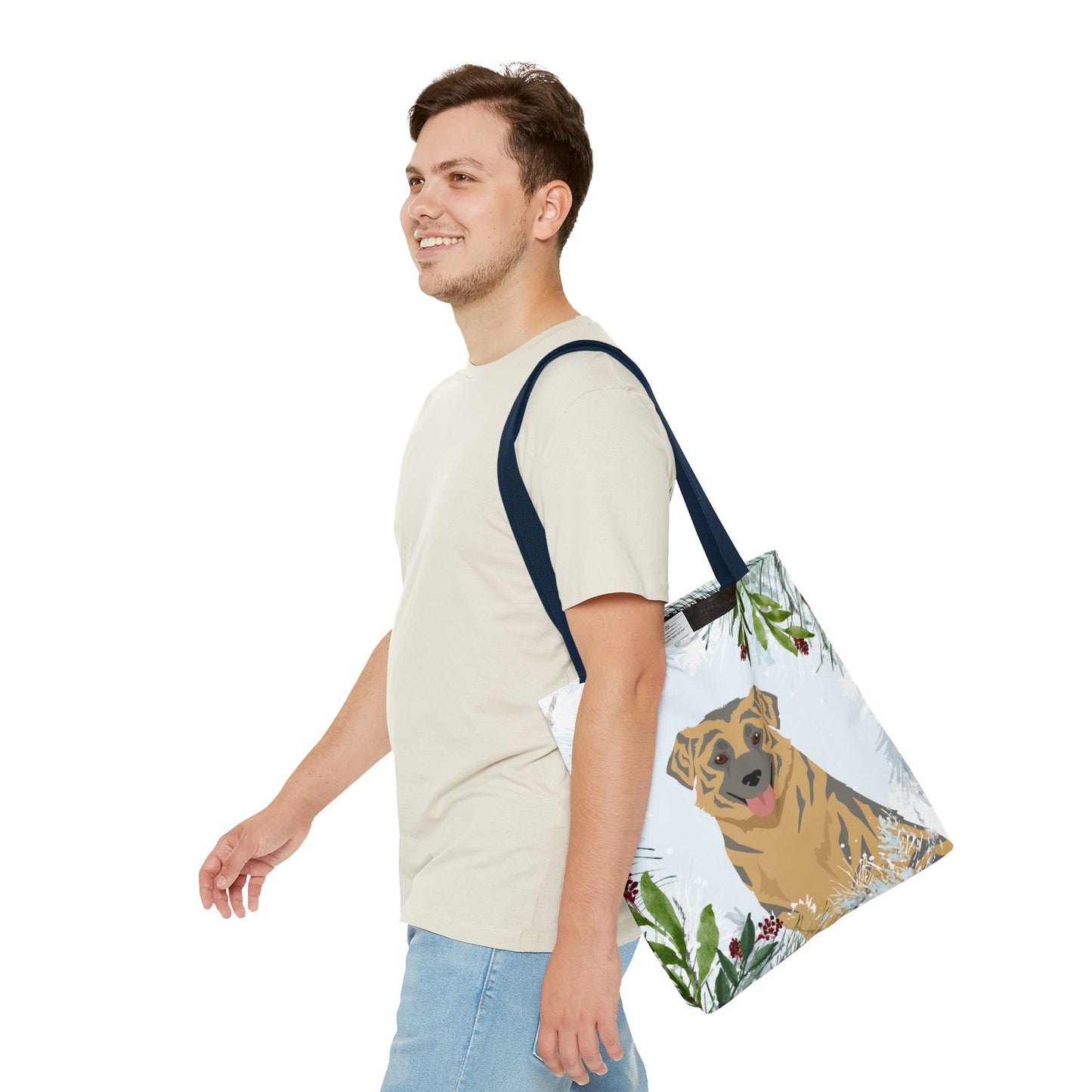 Aidi Dog Christmas Holiday Tote Bag 16x16