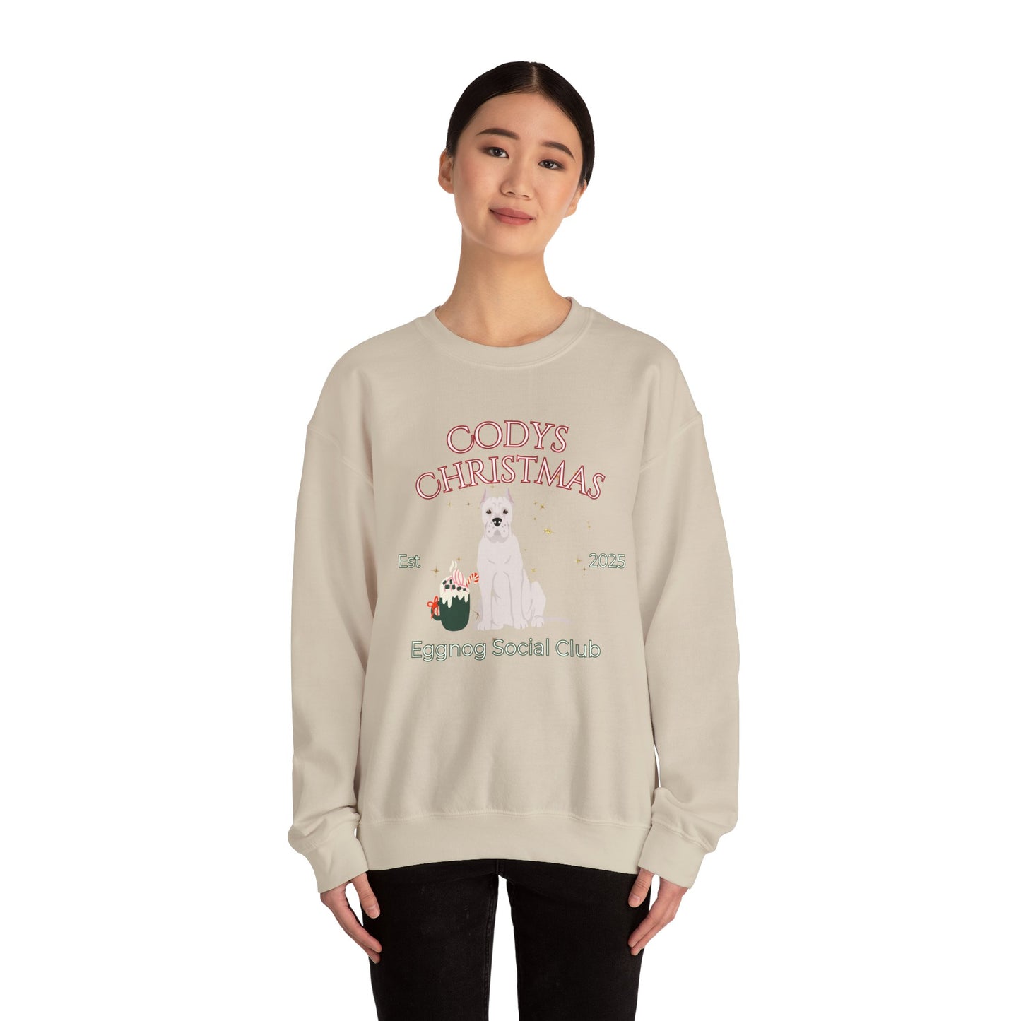 Dogo Argentino Dog Christmas Social Club Unisex Heavy Blend Crewneck Sweatshirt Custom Name