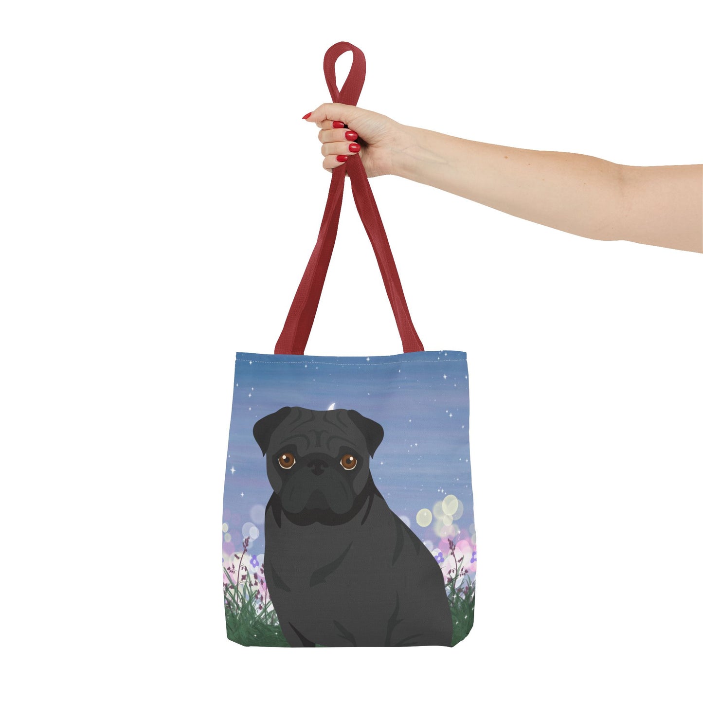 Pug Dog Tote Bag 13x13