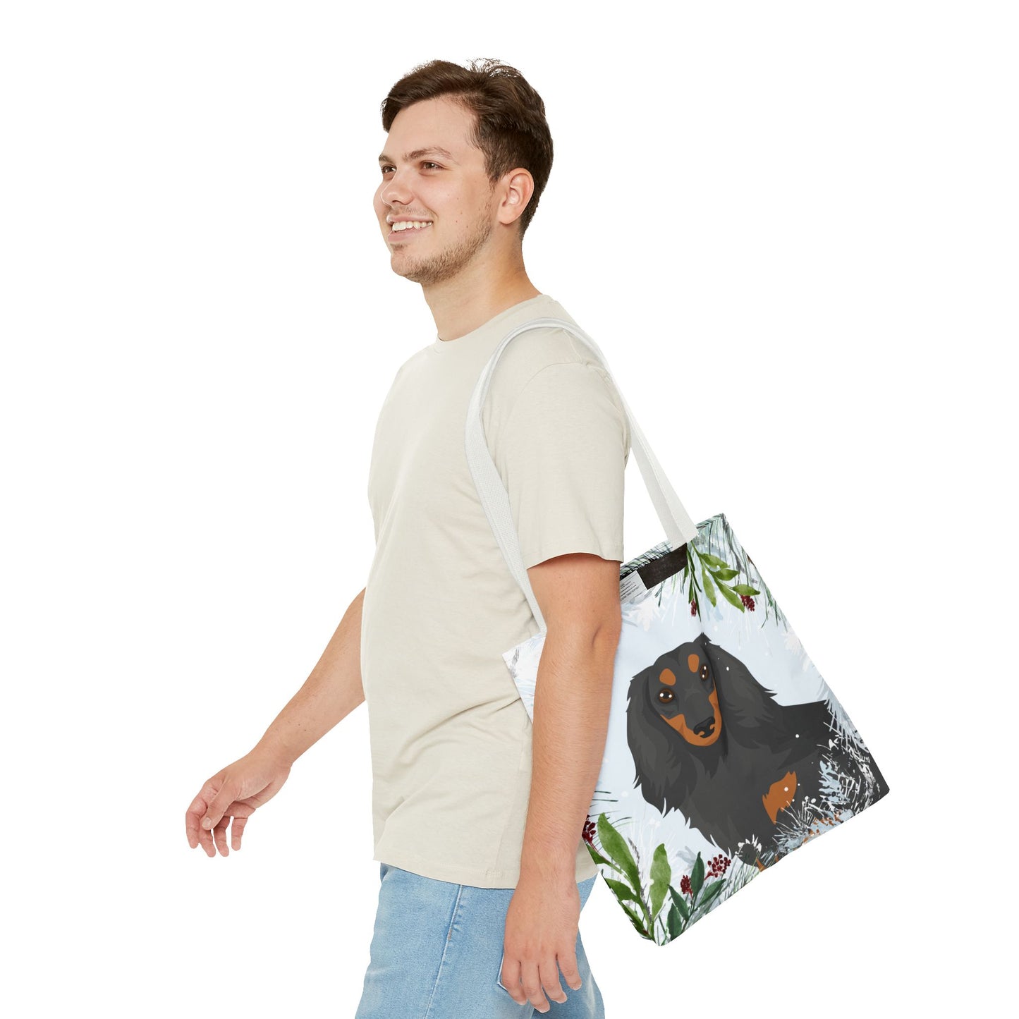 Dachshund Dog Christmas Holiday Tote Bag 16x16