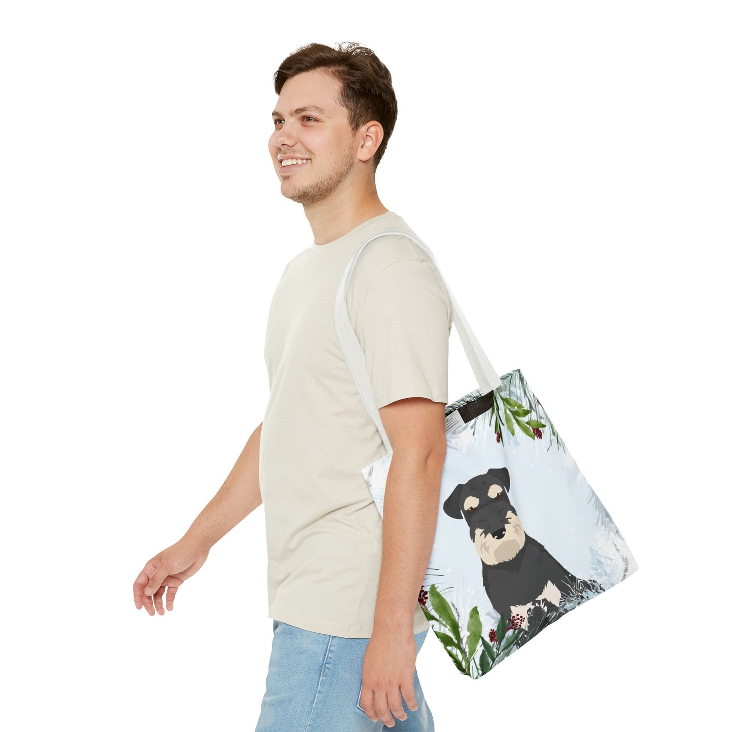 Schnauzer Dog Christmas Holiday Tote Bag 16x16