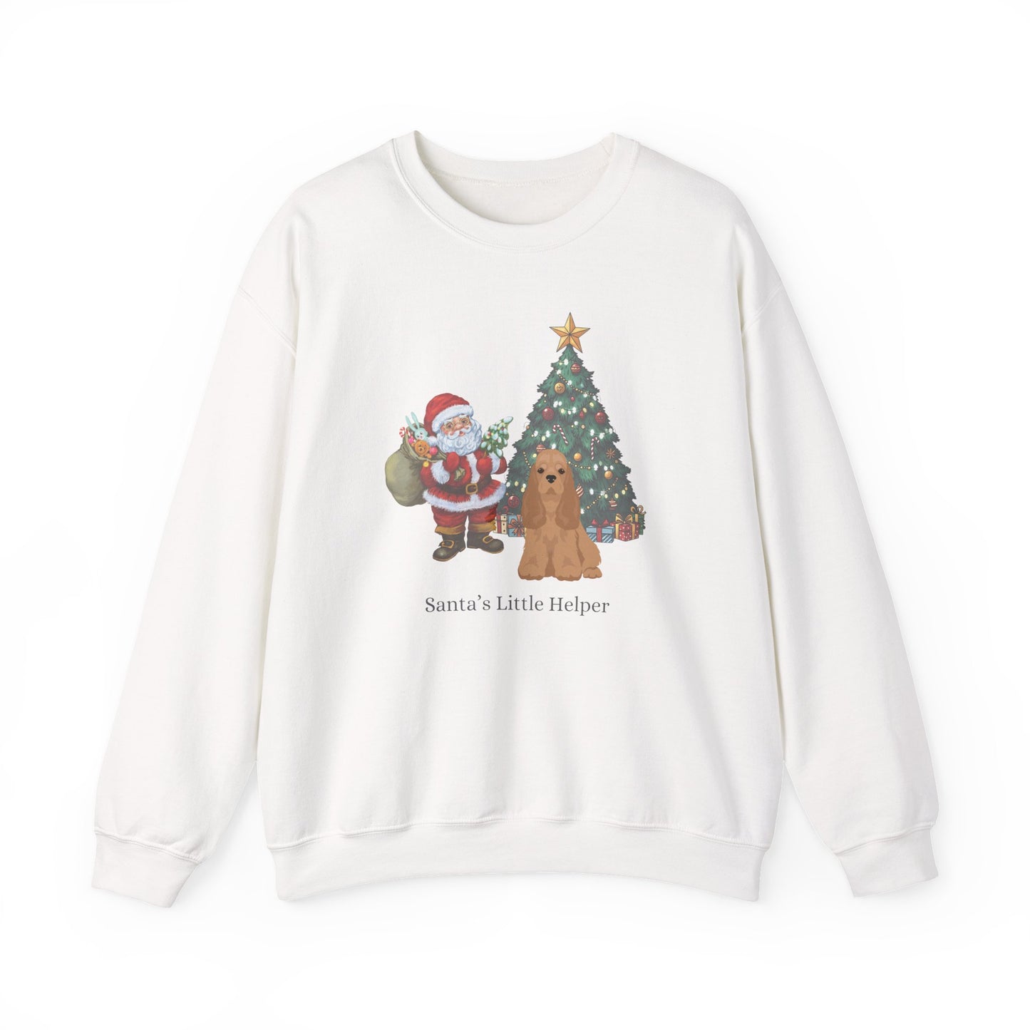 Cocker Spaniel Dog Santa's Little Helper Unisex Heavy Blend Crewneck Sweatshirt