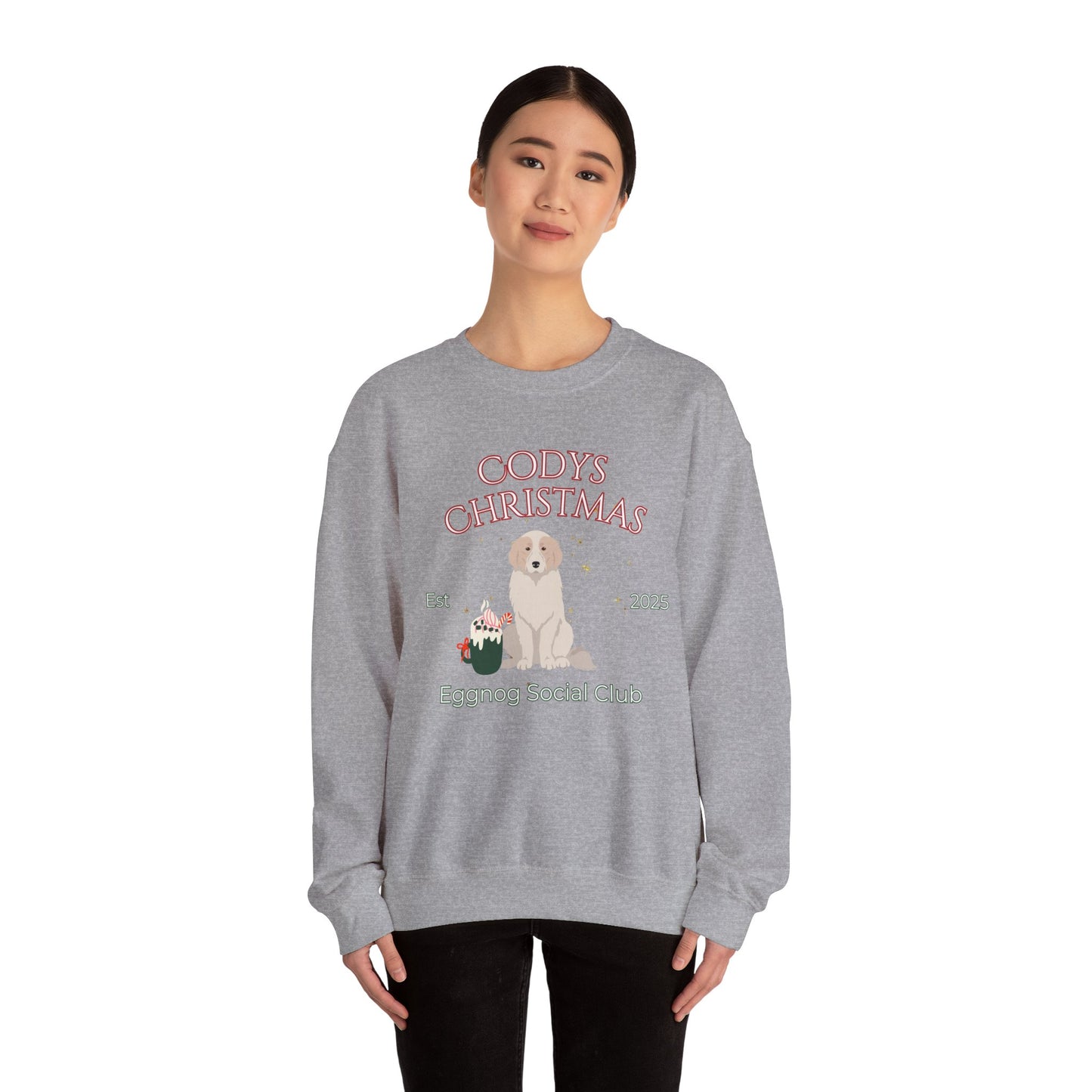 Great Pyrenees Dog Christmas Social Club Unisex Heavy Blend Crewneck Sweatshirt Custom Name