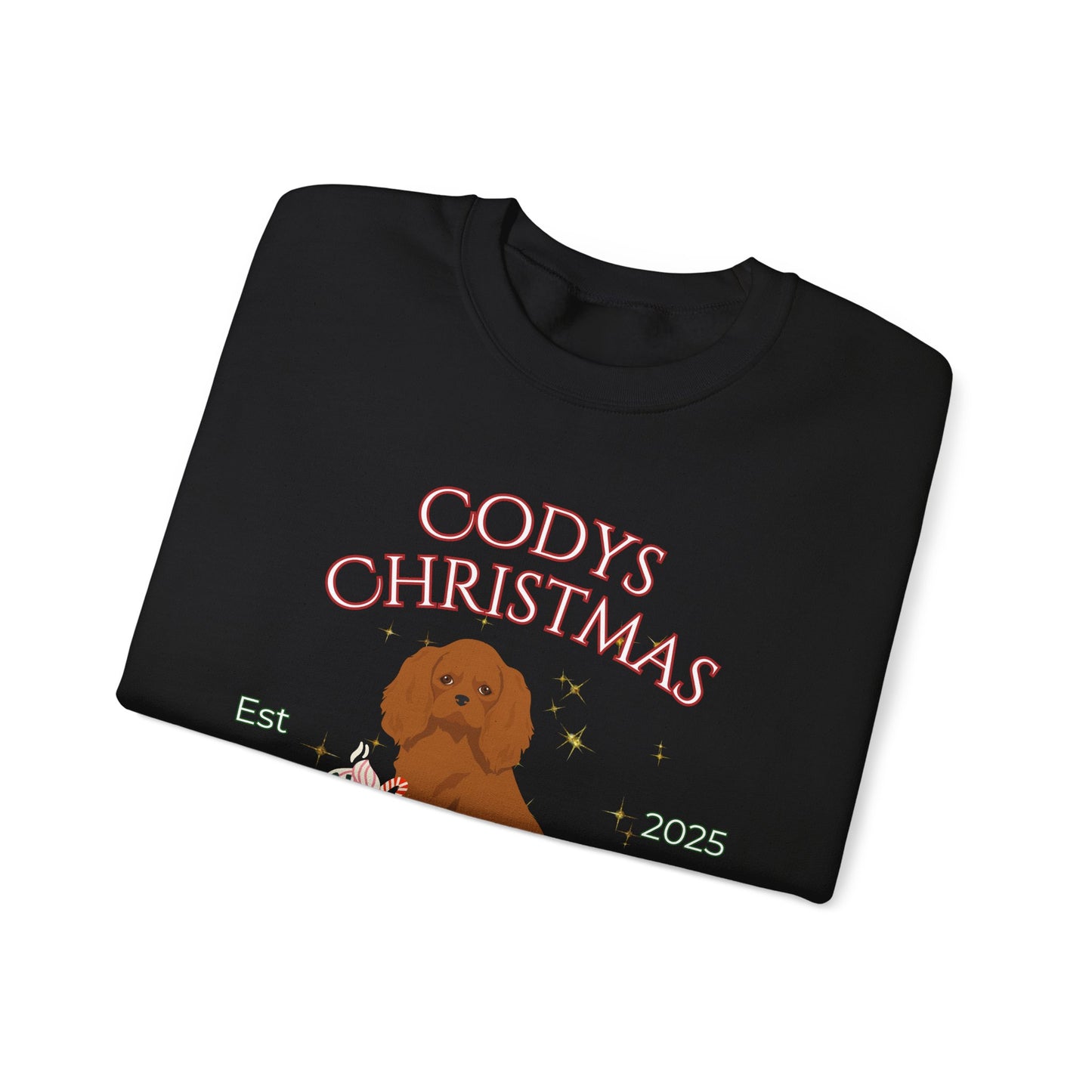 Cavalier King Charles Spaniel Dog Christmas Social Club Unisex Heavy Blend Crewneck Sweatshirt Custom Name