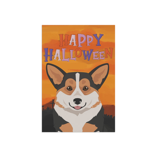 Pembroke Welsh Corgi Dog Halloween Garden Flag