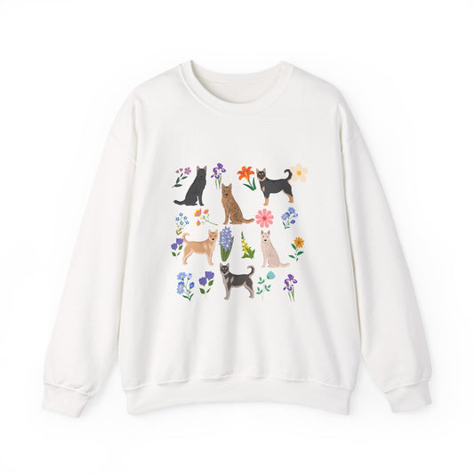 Korean Jindo Dog Unisex Spring Cottage Core Crewneck Sweatshirt
