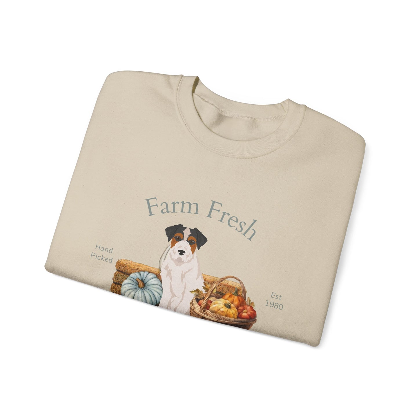 Jack Russell Terrier Dog Fall Farm Fresh Unisex Heavy Blend Crewneck Sweatshirt