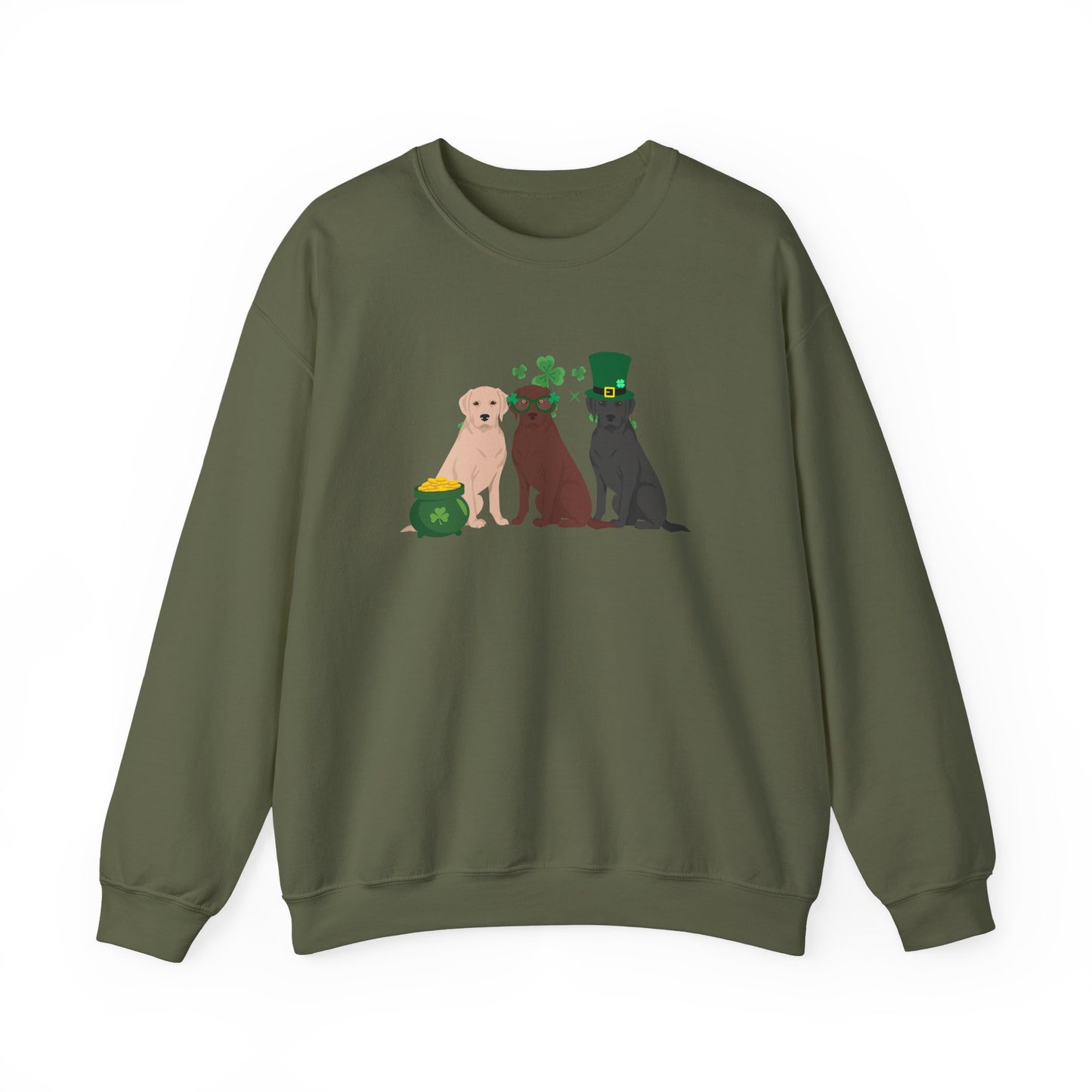 Labrador Retriever Dog St Patricks Day Unisex Heavy Blend Crewneck Sweatshirt, St Pattys day, Cute Dog Mom Gift