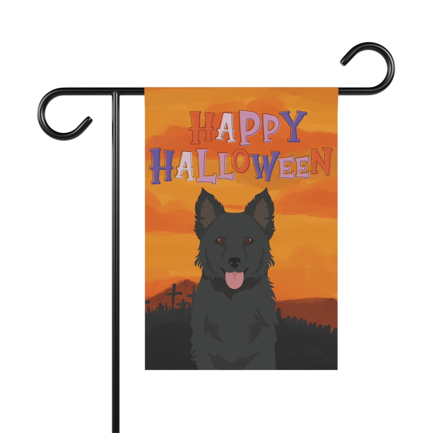 Mudi Dog Halloween Garden Flag
