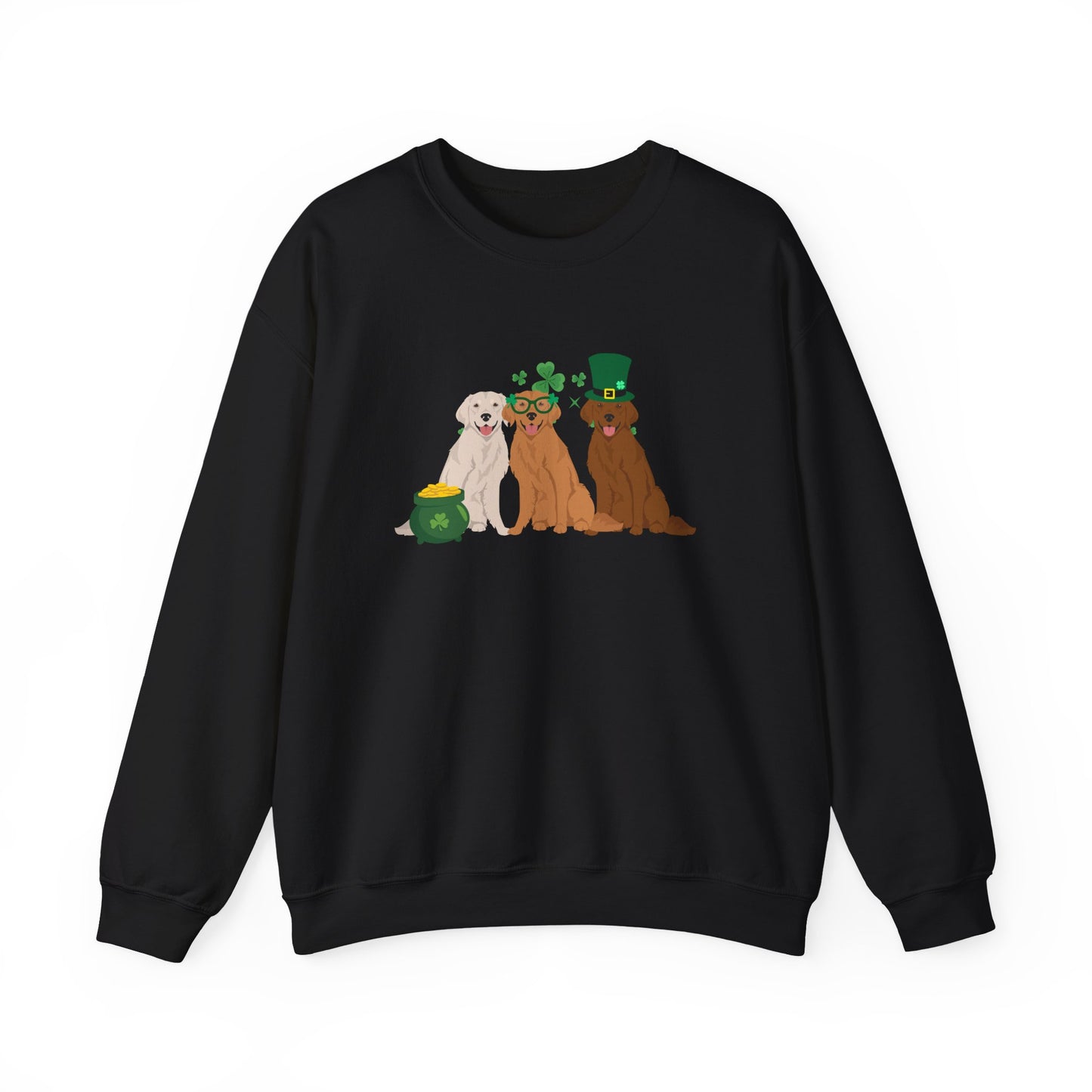Golden Retriever Dog St Patricks Day Unisex Heavy Blend Crewneck Sweatshirt, St Pattys day, Cute Dog Mom Gift