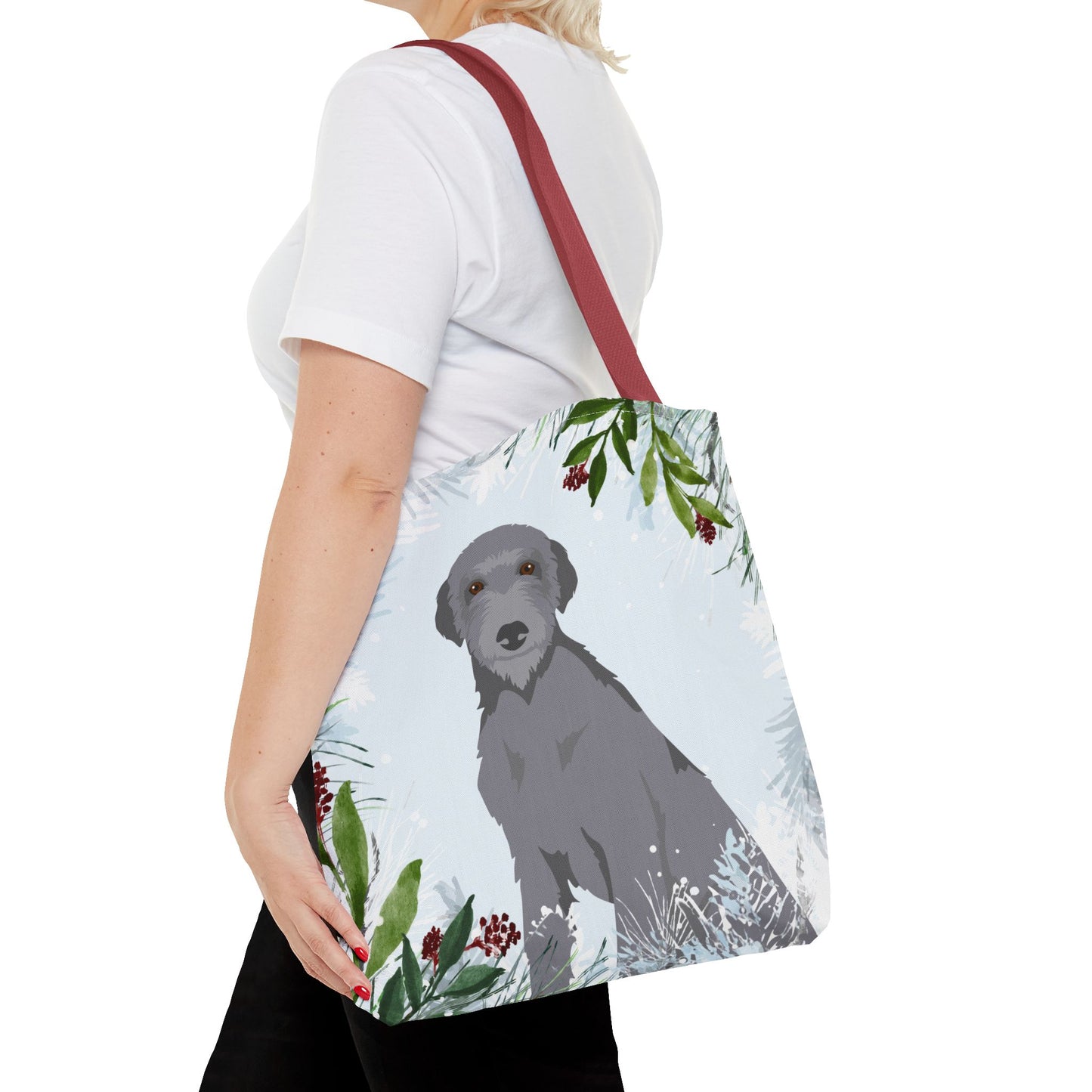 Scottish Deerhound Dog Christmas Holiday Tote Bag 16x16