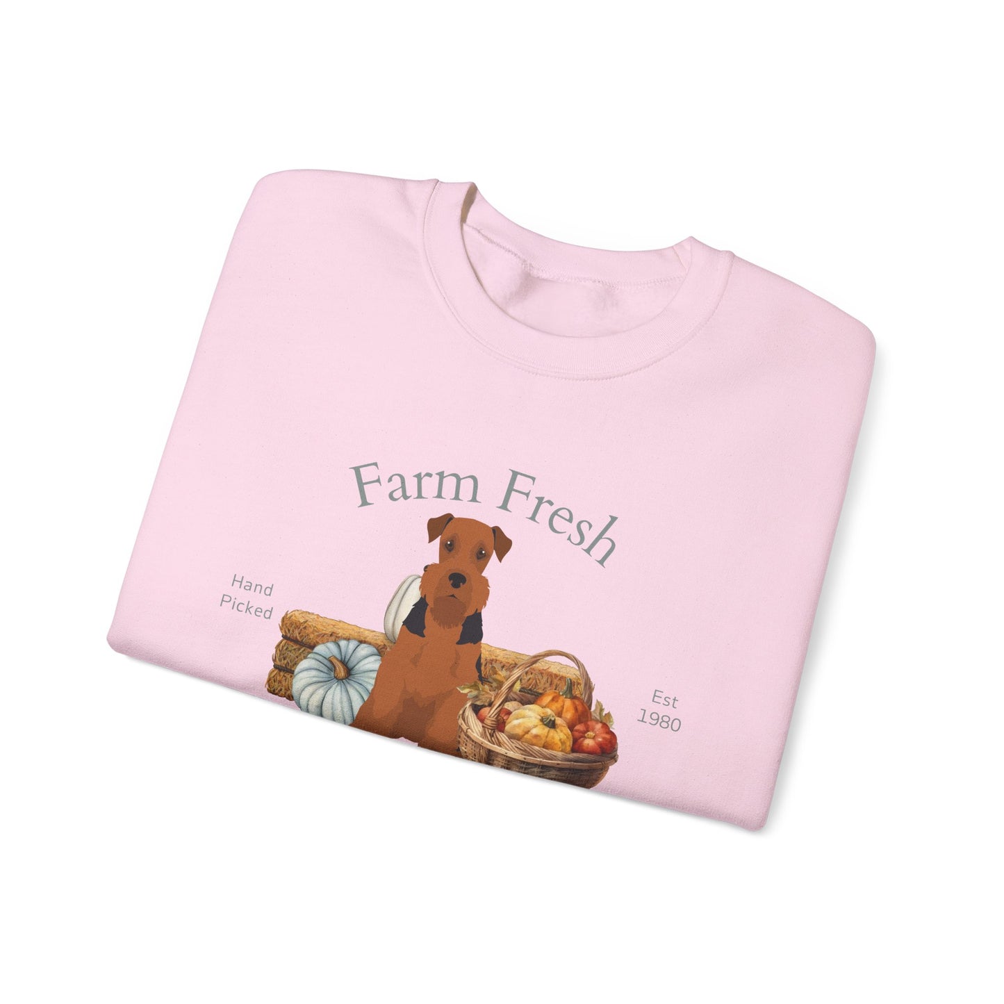Airedale Terrier Dog Fall Farm Fresh Unisex Heavy Blend Crewneck Sweatshirt