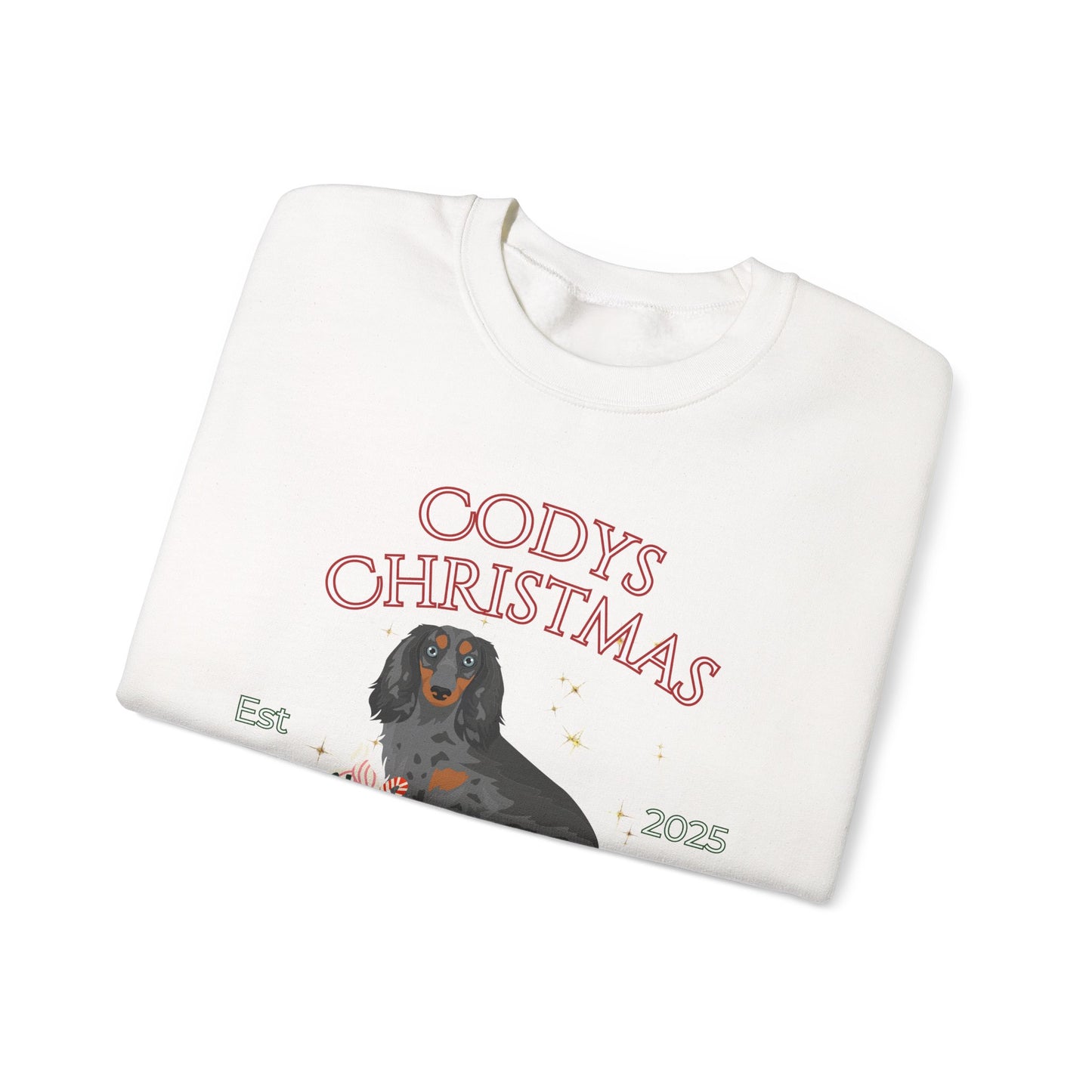 Dachshund Dog Christmas Social Club Unisex Heavy Blend Crewneck Sweatshirt Custom Name