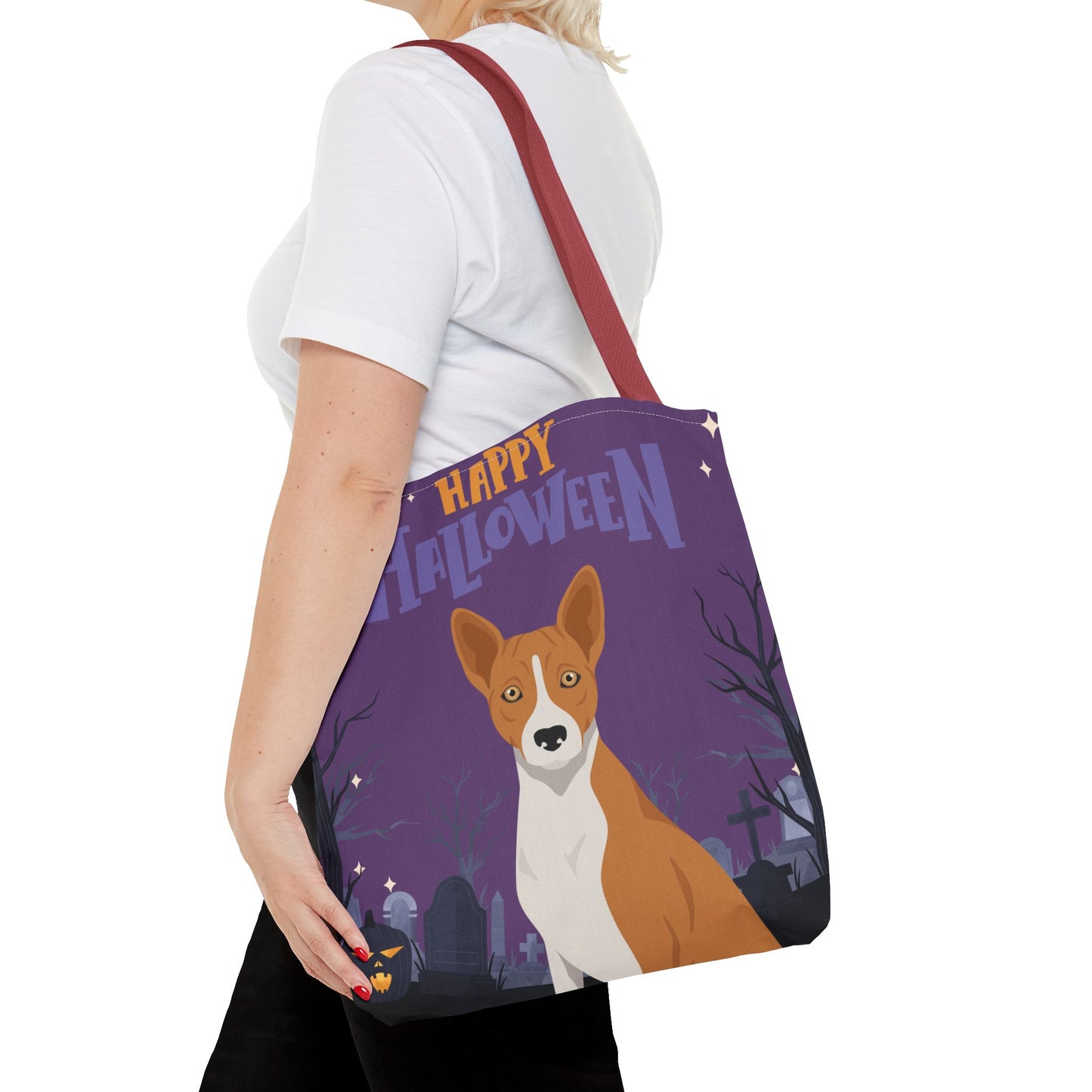 Basenji Dog Happy Halloween Tote Bag 16x16