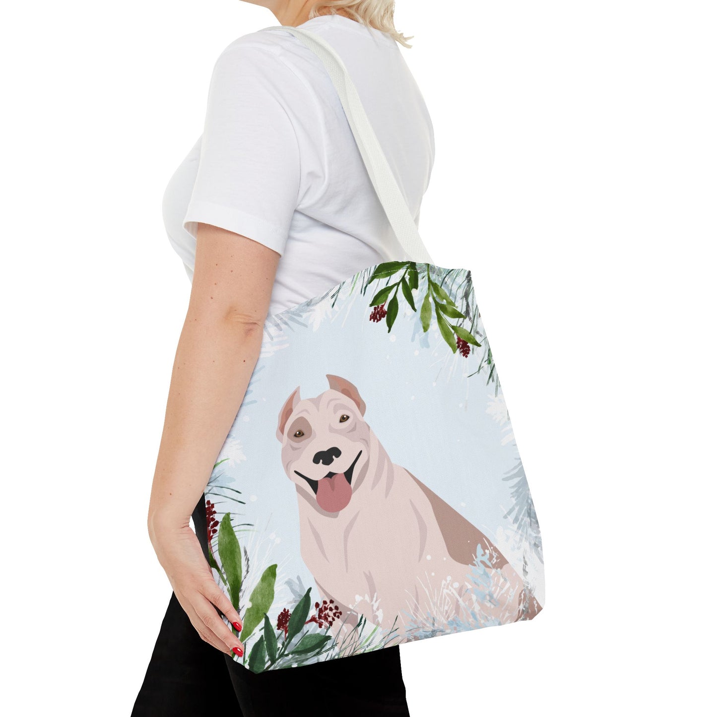 Pit Bull Dog Christmas Holiday Tote Bag 16x16