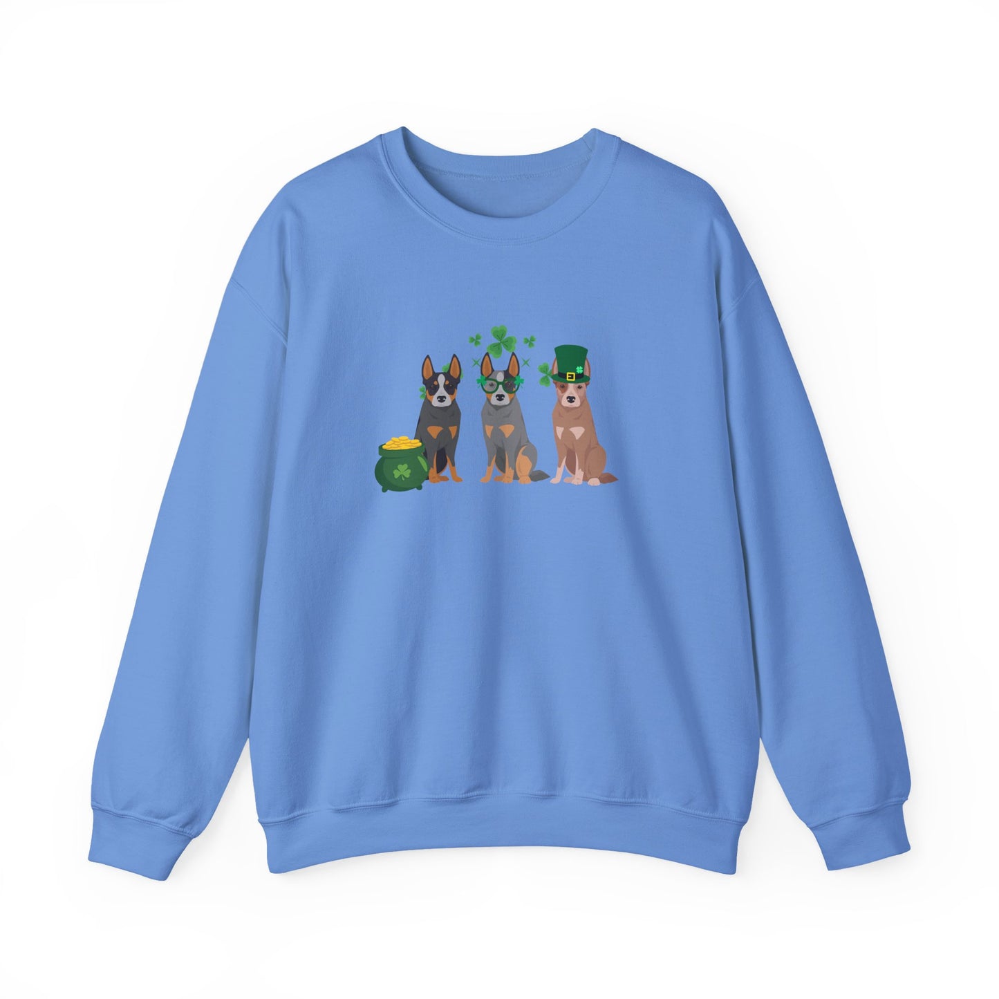 Australian Cattle Dog St Patricks Day Unisex Heavy Blend Crewneck Sweatshirt, St Pattys day, Cute Dog Mom Gift