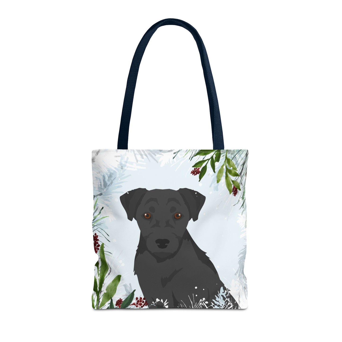 Patterdale Terrier Dog Christmas Holiday Tote Bag 16x16