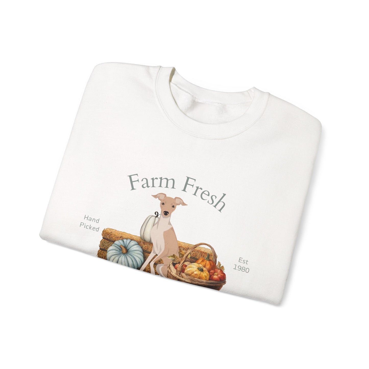 Italian Greyhound Dog Fall Farm Fresh Unisex Heavy Blend Crewneck Sweatshirt