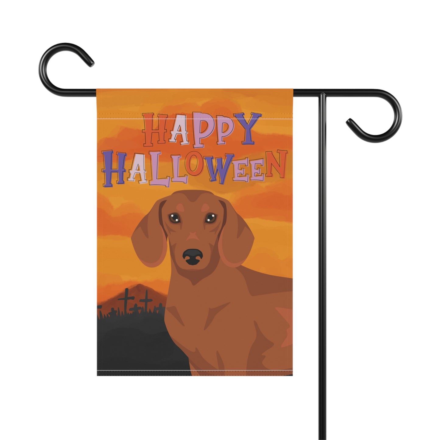 Dachshund Dog Halloween Garden Flag