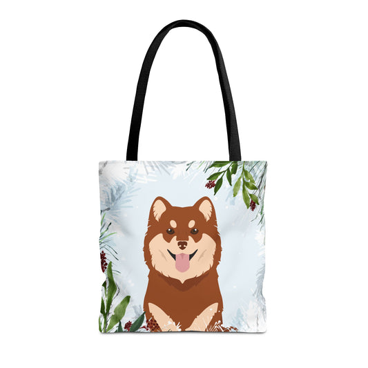 Finnish Lapphund Dog Christmas Holiday Tote Bag 16x16