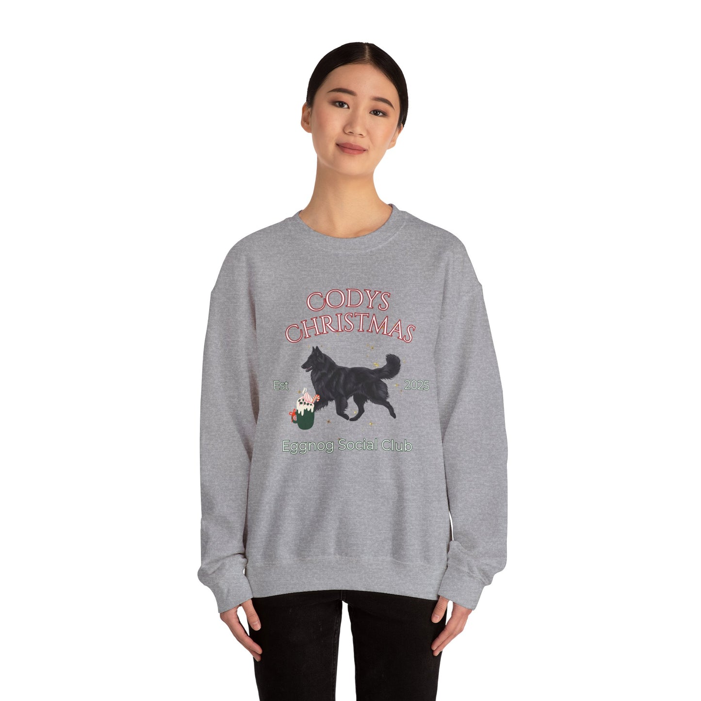 Belgian Sheepdog Dog Christmas Social Club Unisex Heavy Blend Crewneck Sweatshirt Custom Name