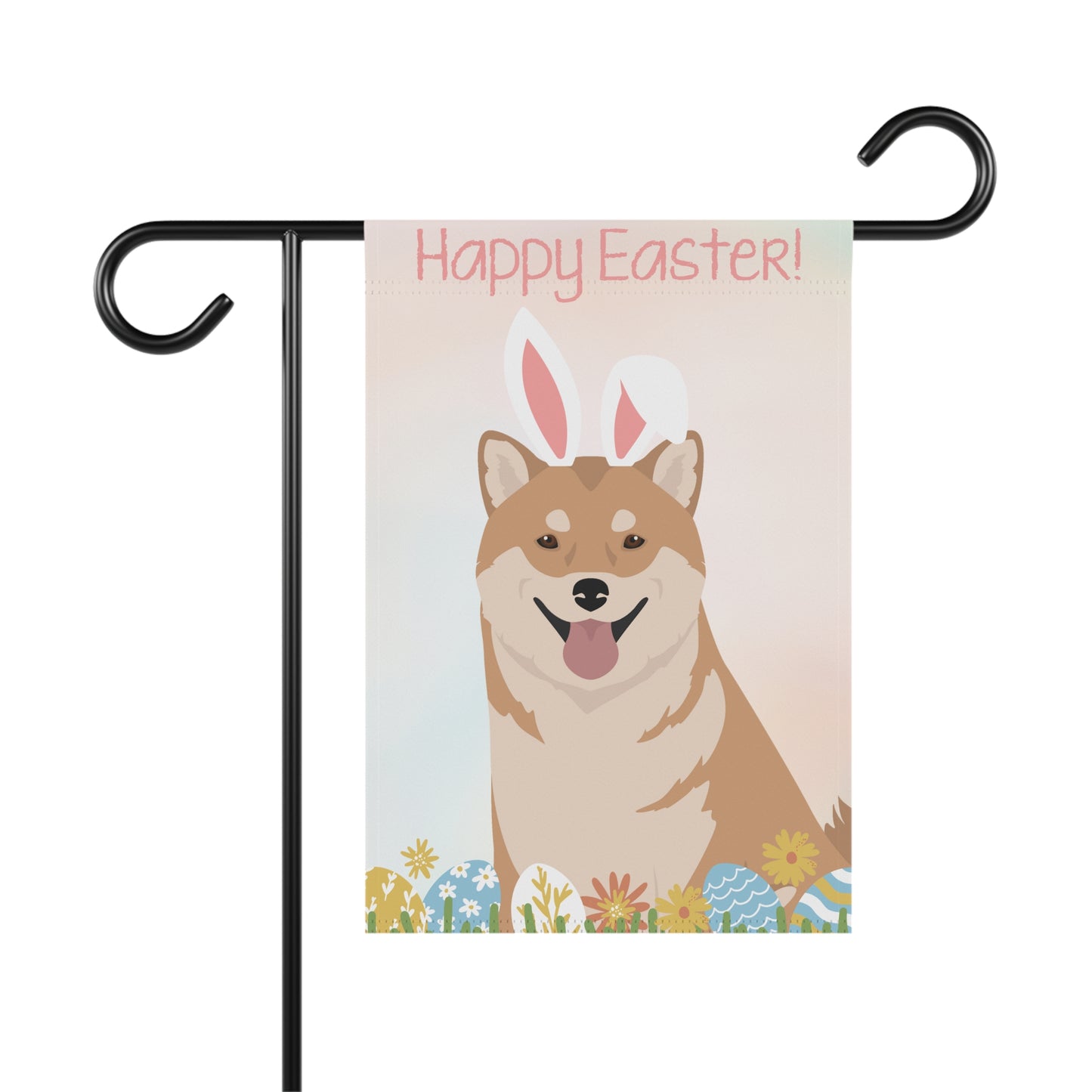Shiba Inu Dog Happy Easter Garden Flag