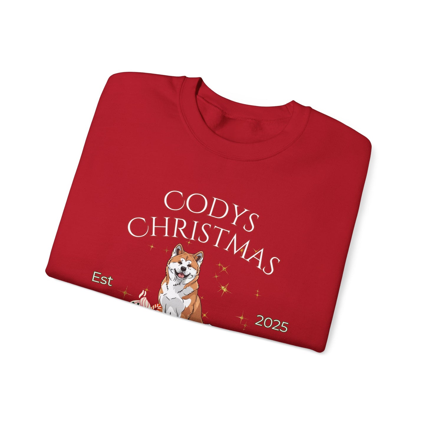 Japanese Akita Dog Christmas Social Club Unisex Heavy Blend Crewneck Sweatshirt Custom Name