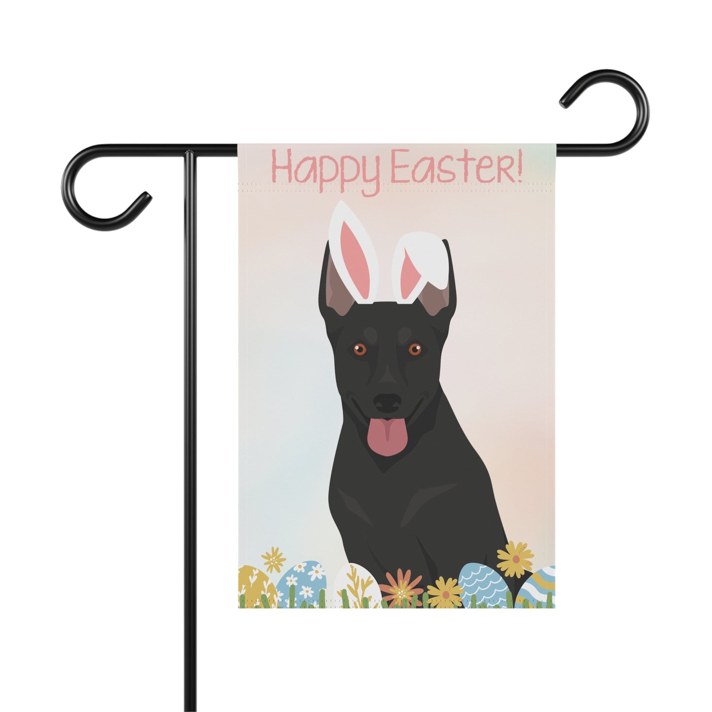 Australian Kelpie Dog Happy Easter Garden Flag