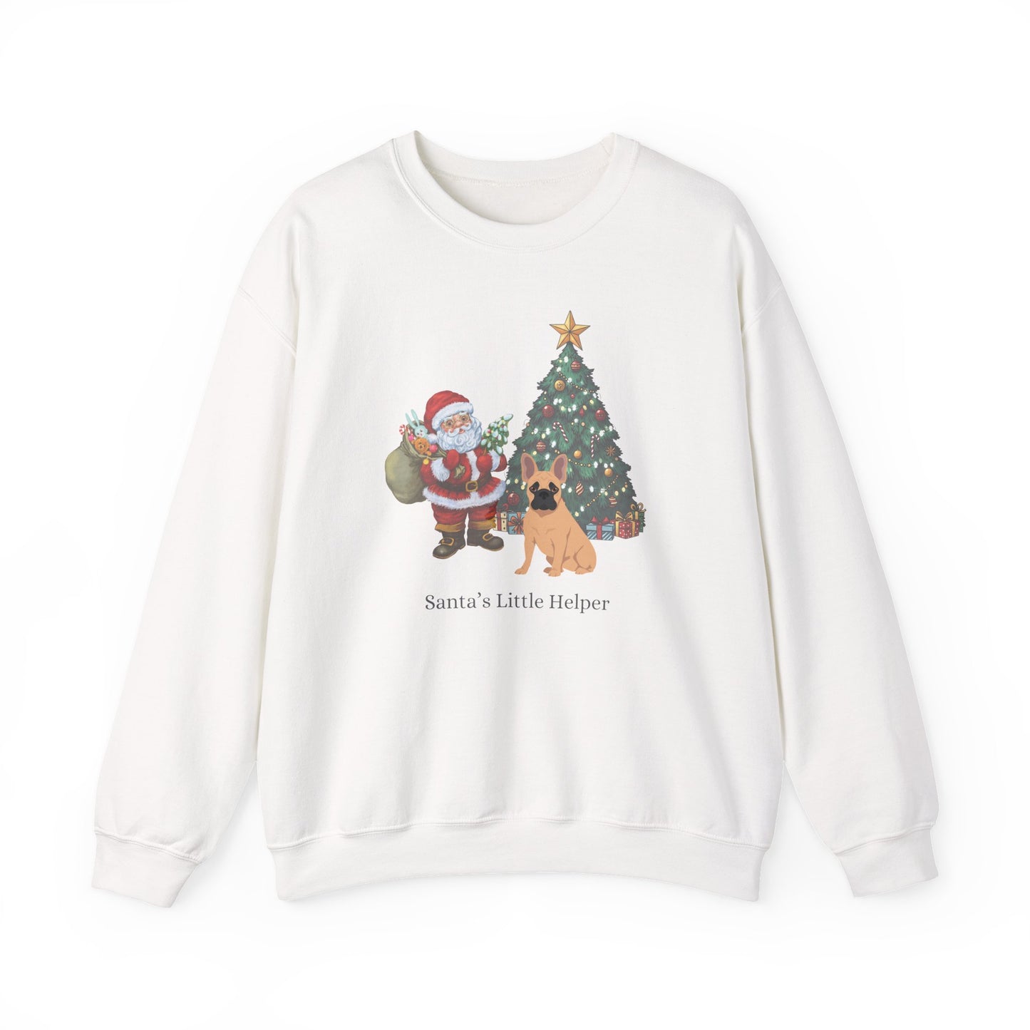 French Bulldog Dog Santa's Little Helper Unisex Heavy Blend Crewneck Sweatshirt