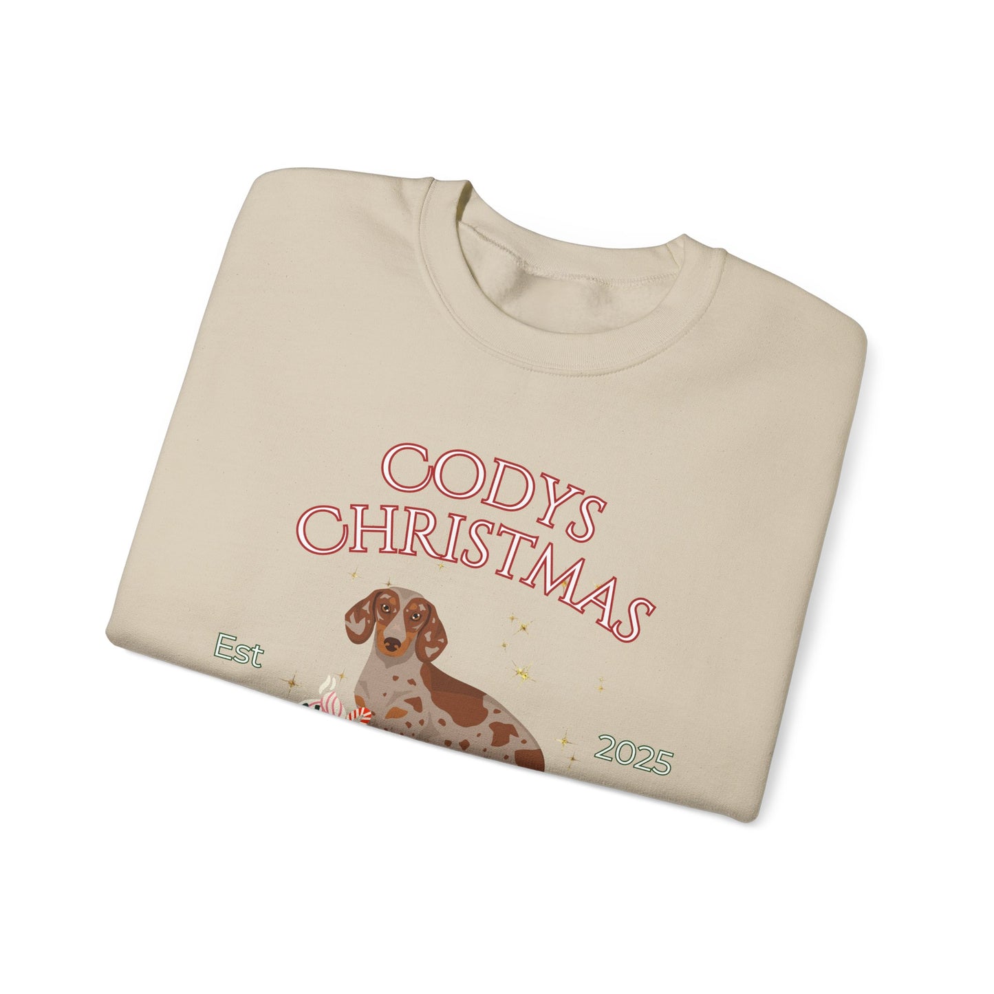 Dachshund Dog Christmas Social Club Unisex Heavy Blend Crewneck Sweatshirt Custom Name