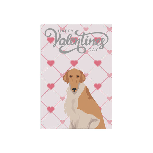 Borzoi Dog Valentines Day Garden Flag