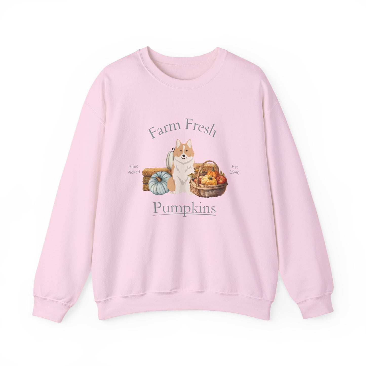 Icelandic Sheepdog Dog Fall Farm Fresh Unisex Heavy Blend Crewneck Sweatshirt
