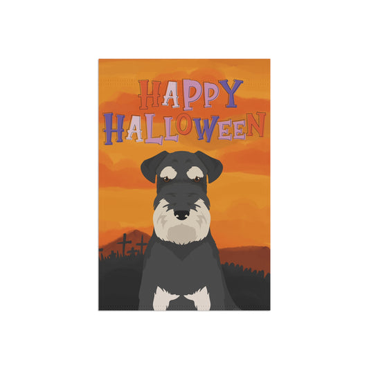 Schnauzer Dog Halloween Garden Flag