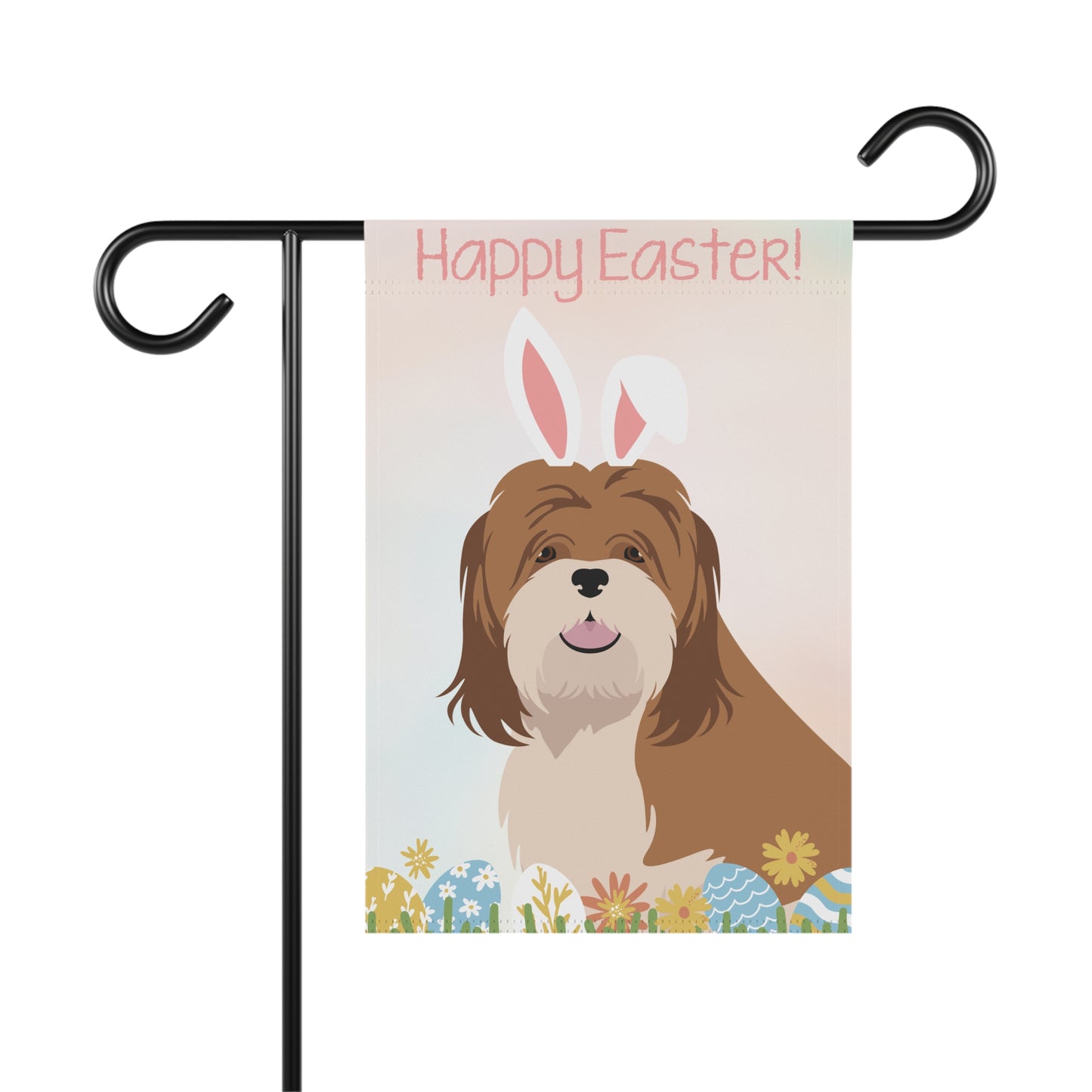 Lhasa Apso Dog Happy Easter Garden Flag