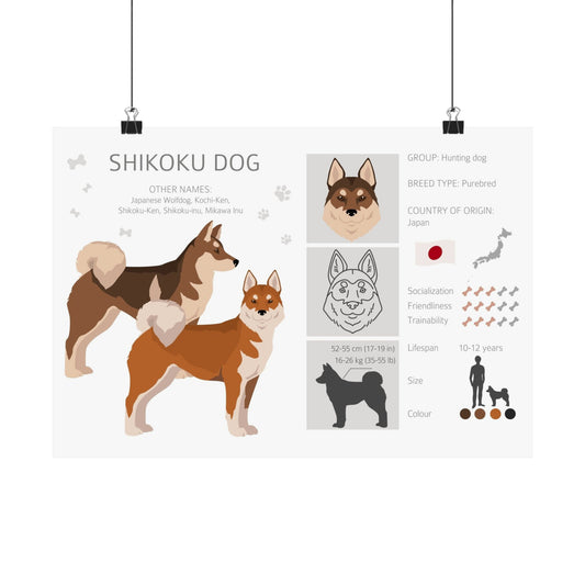 Shikoku Ken Dog Matte Horizontal Posters 16X11