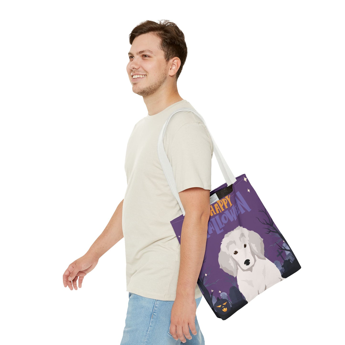 Poodle Dog Happy Halloween Tote Bag 16x16