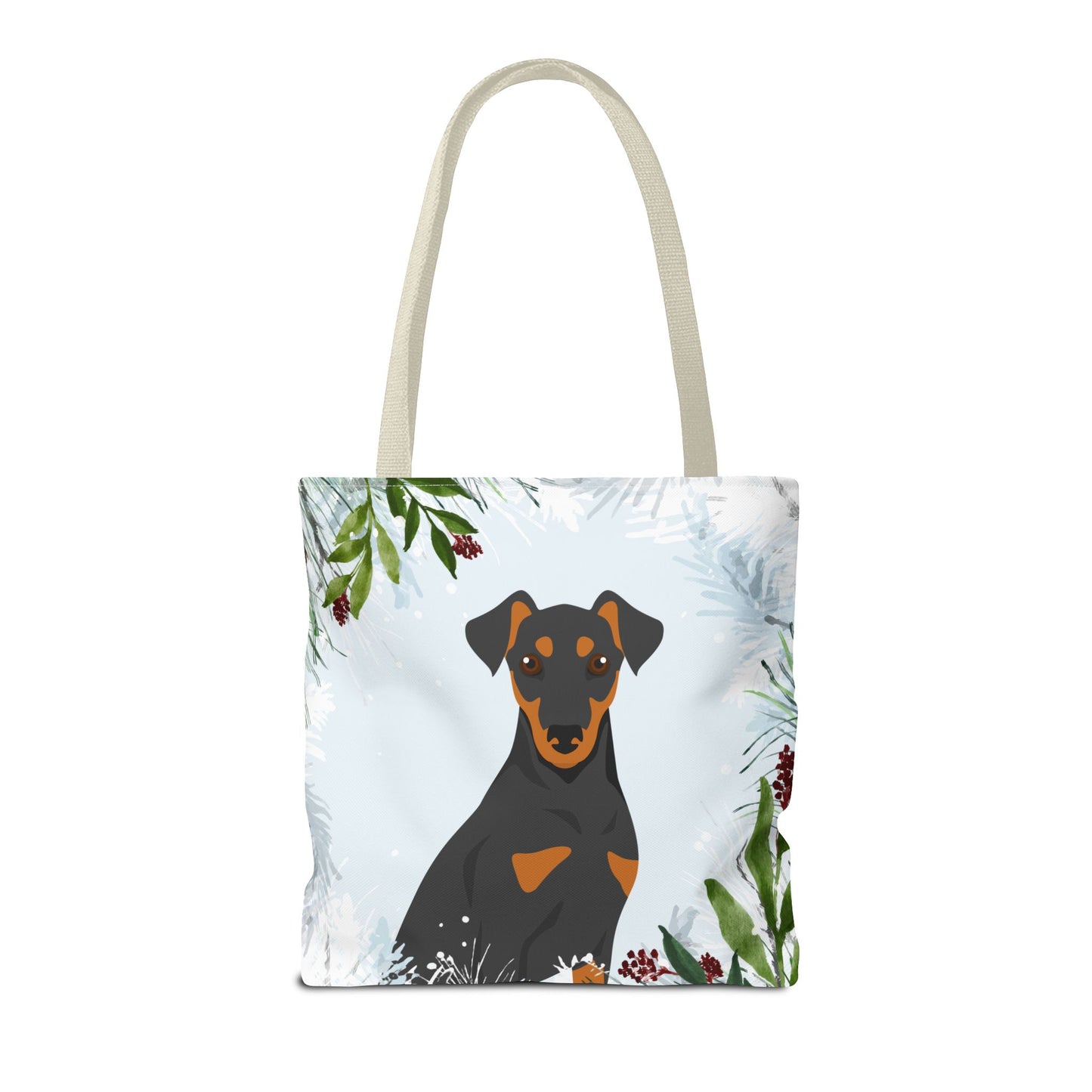 German Pinscher Dog Christmas Holiday Tote Bag 16x16