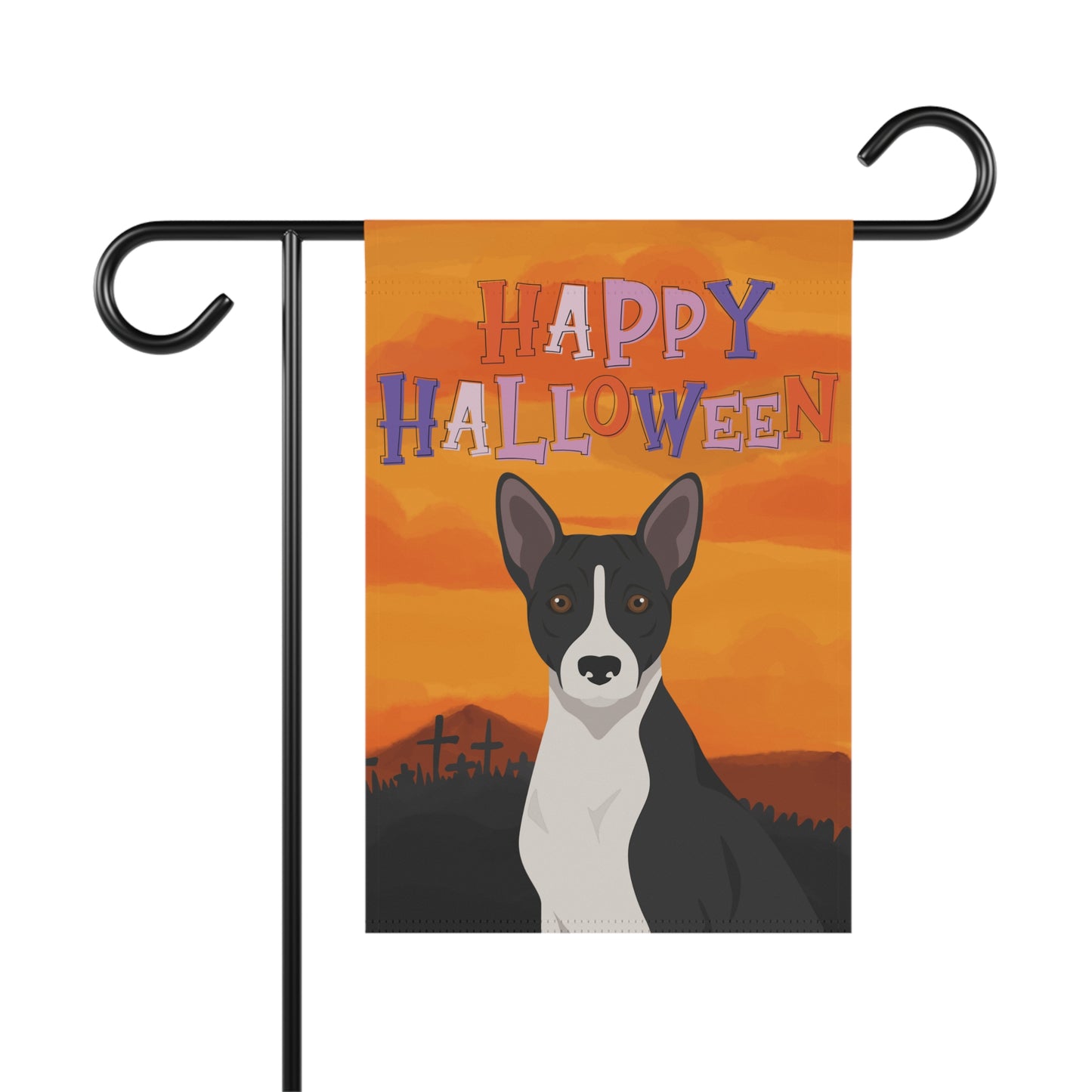 Basenji Dog Halloween Garden Flag