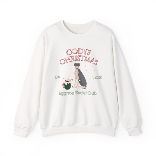 Greyhound Dog Christmas Social Club Unisex Heavy Blend Crewneck Sweatshirt Custom Name