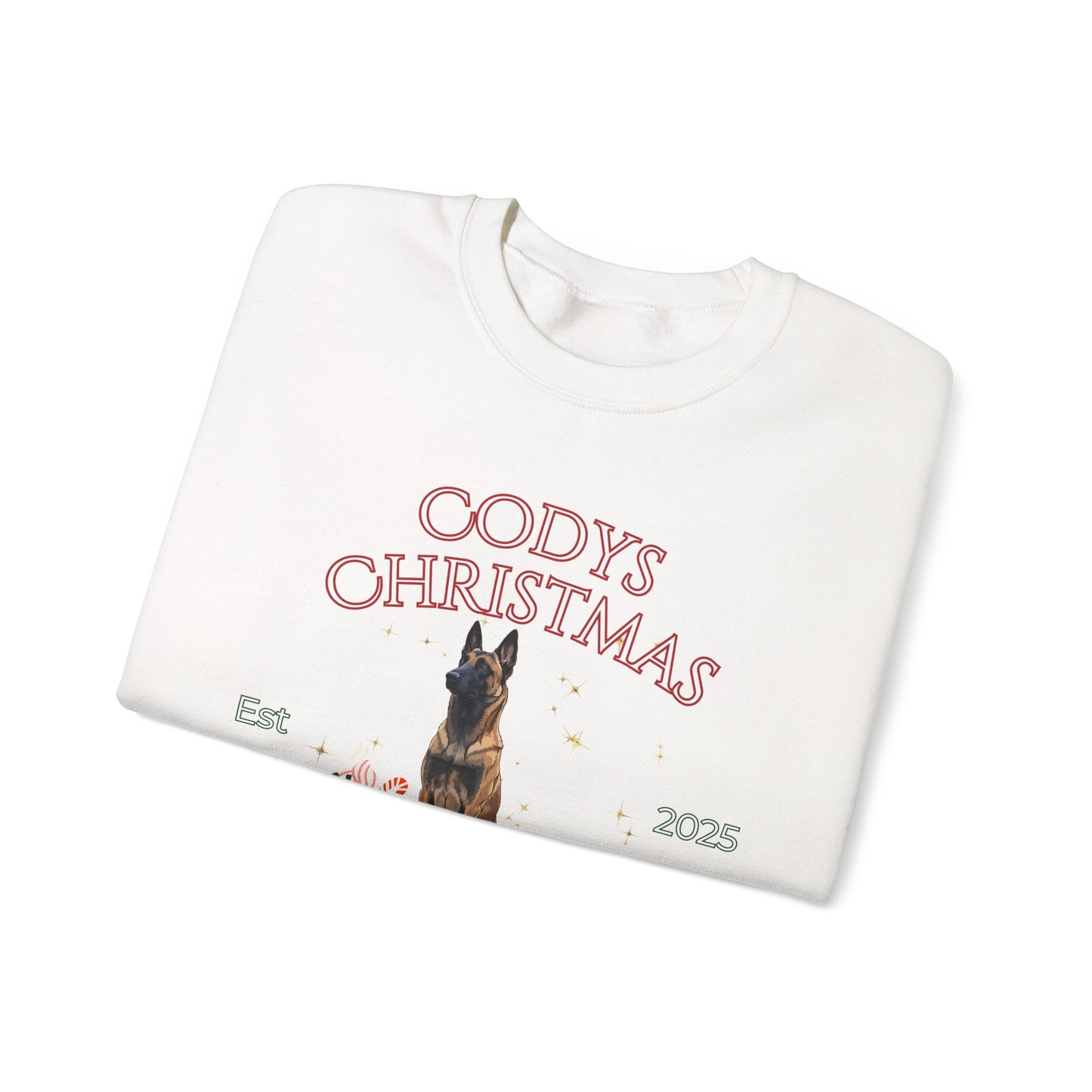 Belgian Malinois Dog Christmas Social Club Unisex Heavy Blend Crewneck Sweatshirt Custom Name