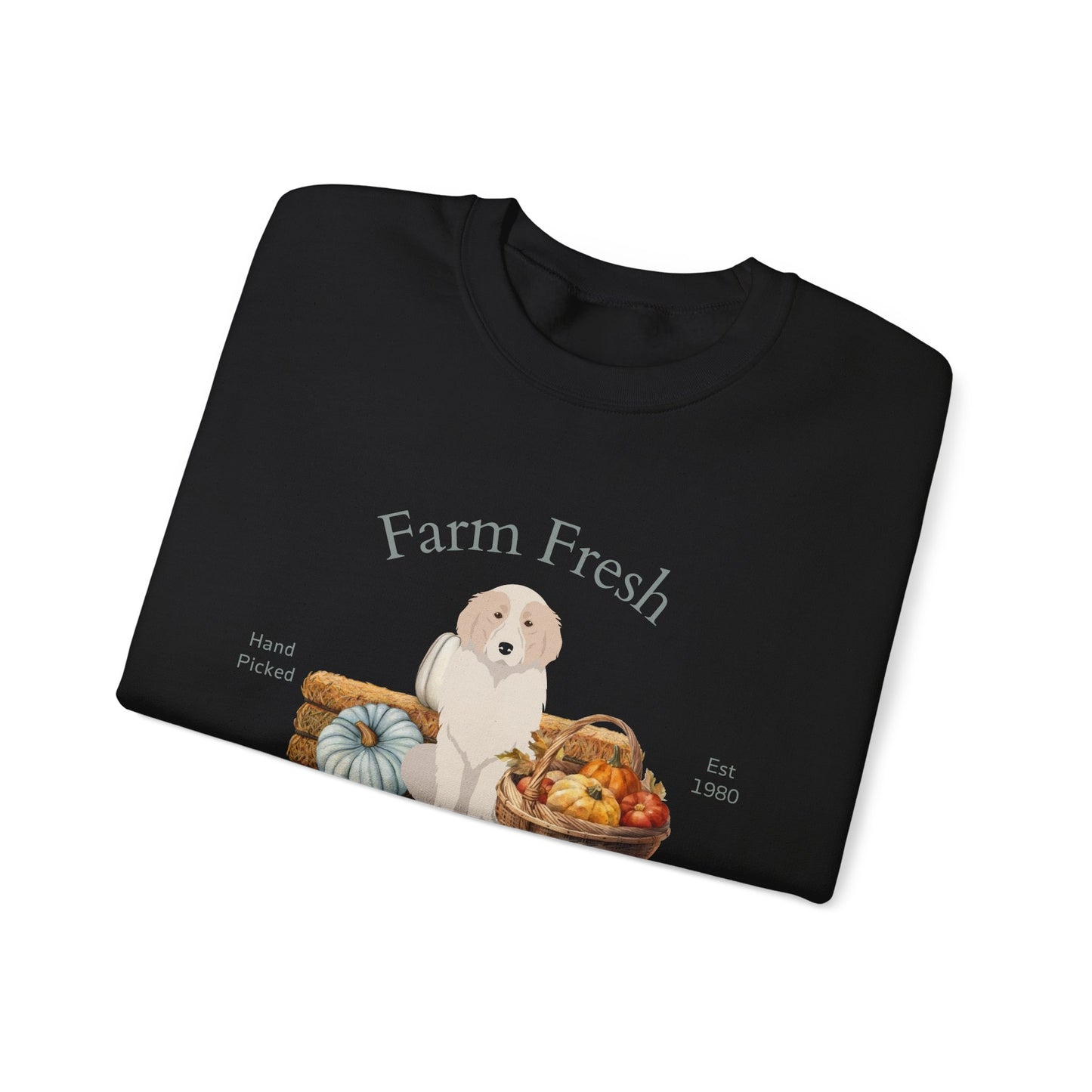 Great Pyrenees Dog Fall Farm Fresh Unisex Heavy Blend Crewneck Sweatshirt