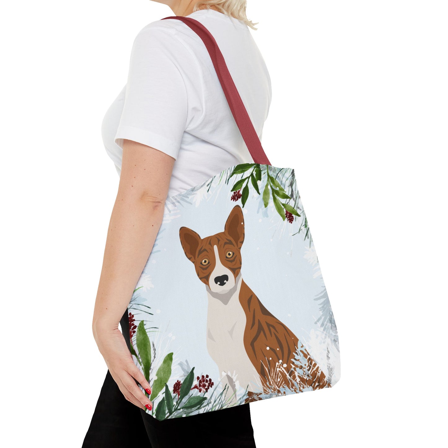 Basenji Dog Christmas Holiday Tote Bag 16x16