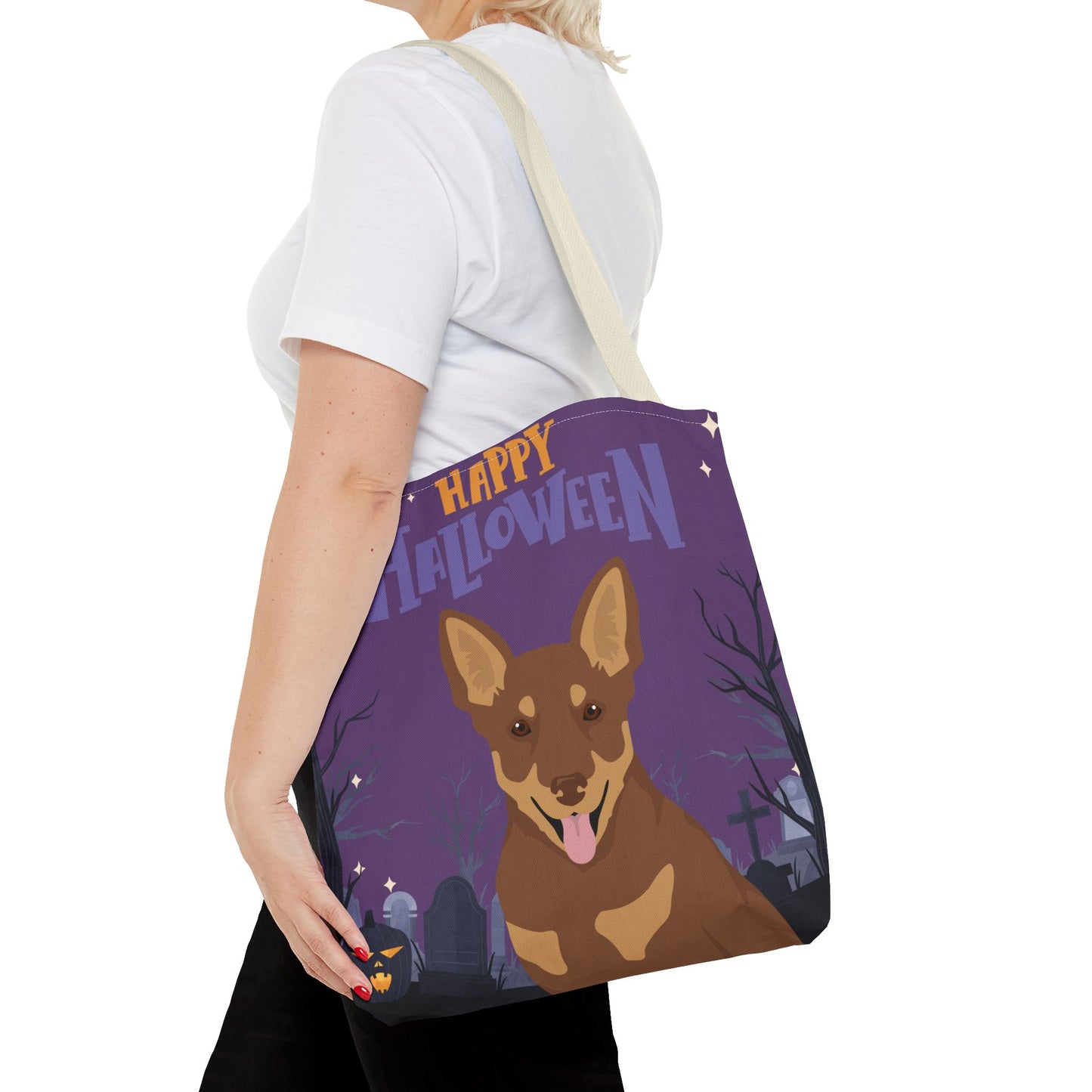 Lancashire Heeler Dog Happy Halloween Tote Bag 16x16